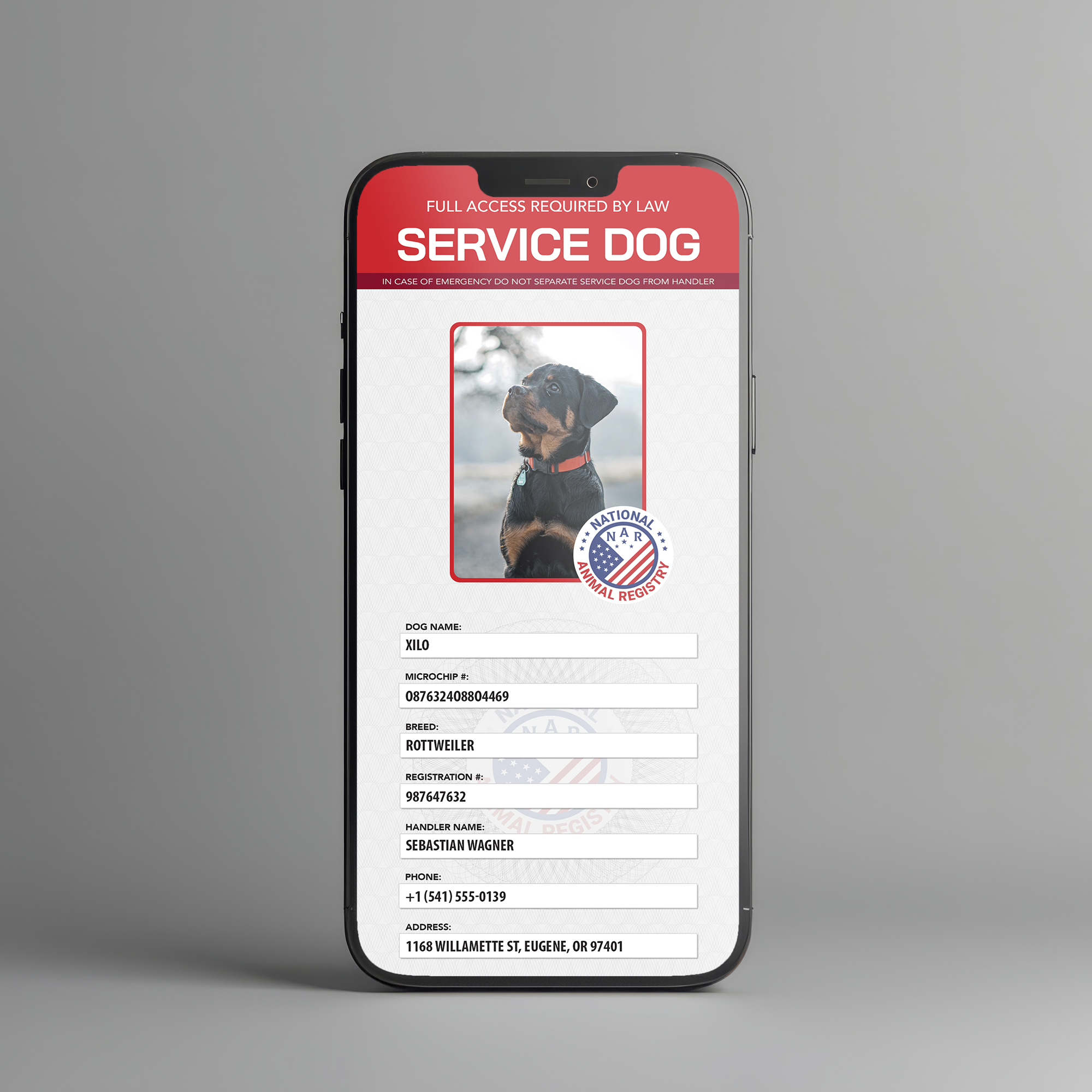 Digital Service Dog ID