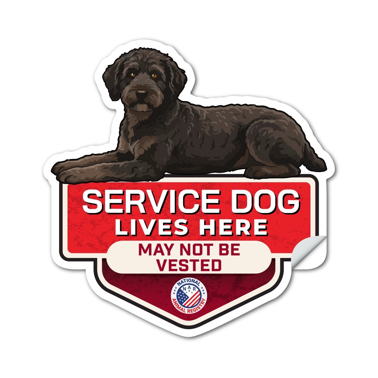 Mixed Breed Service Dog Lives Here Sticker No Vest – SD Dog Sign Decal – May Not Be Vested – Waterproof Matte Vinyl