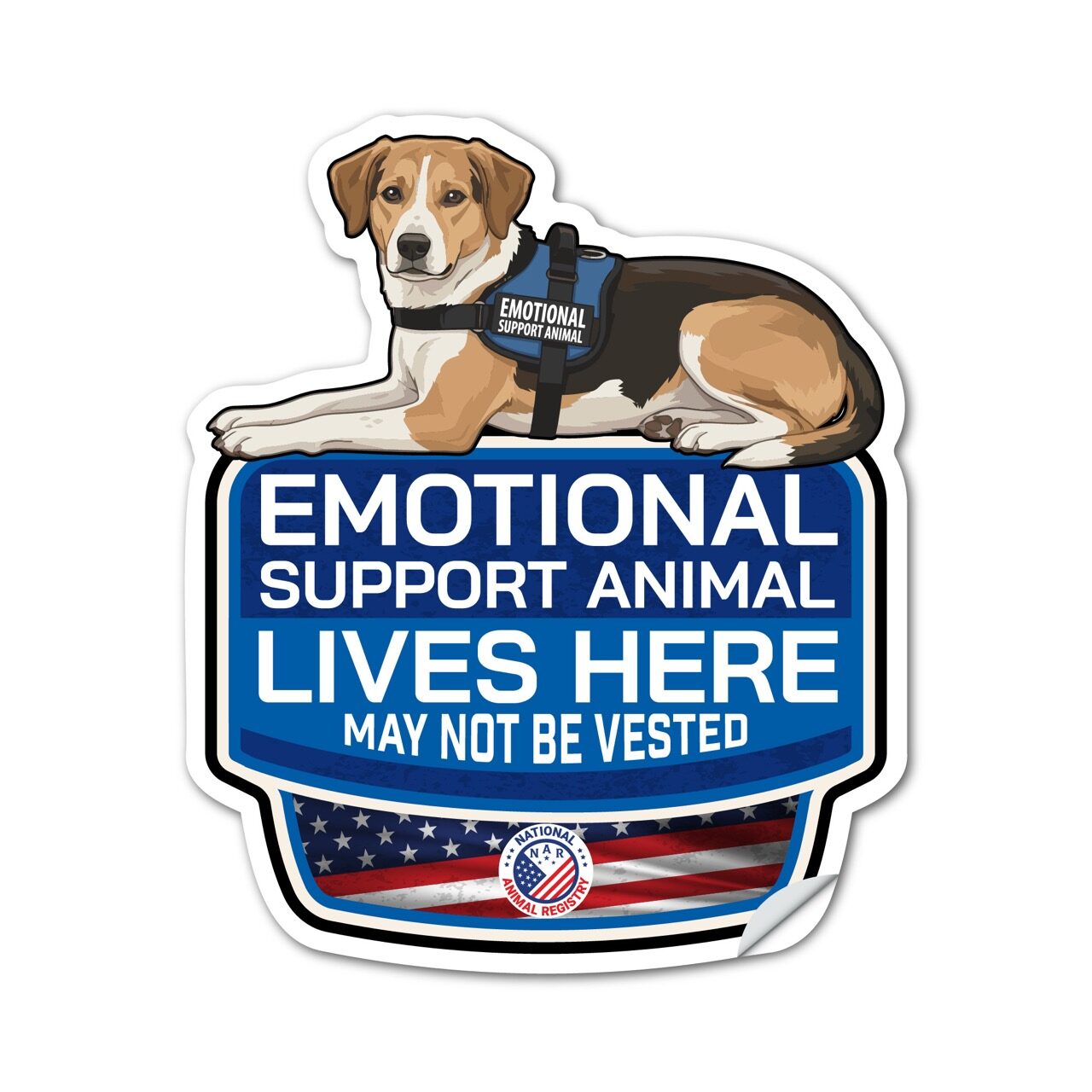 Mixed Breed Emotional Support Animal Lives Here Sticker – ESA Dog Sign Decal – May Not Be Vested – Waterproof Matte Vinyl